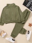 Kids SMILE Half Zip Sweatshirt and Joggers Set: Style and Comfort at Burkesgarb