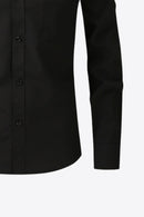 Classic and Versatile: Collared Long-Sleeve Pocket Shirt for Effortless Style