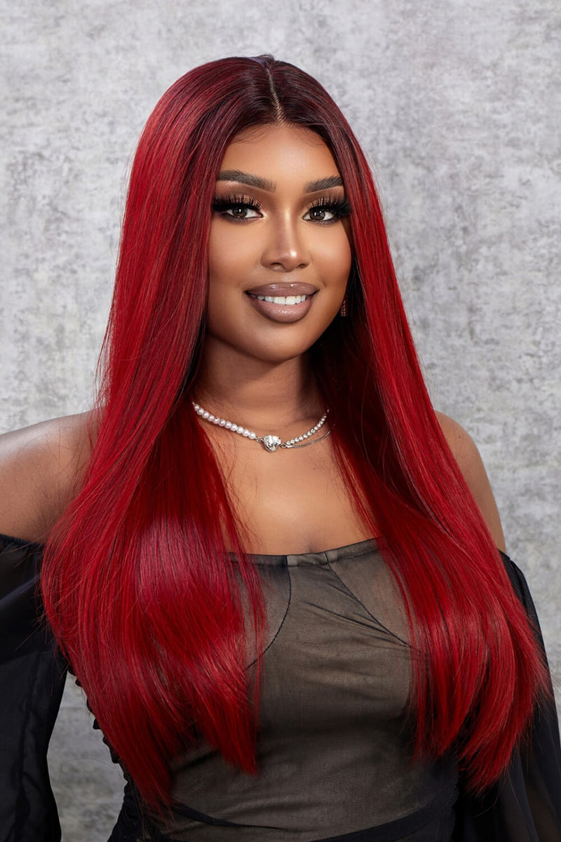 Achieve Sleek Perfection with the 13*2" Lace Front Wigs Synthetic Straight 26" 150% Density