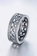 Elegance Redefined: 925 Sterling Silver Cutout Cubic Zirconia Ring at Burkesgarb