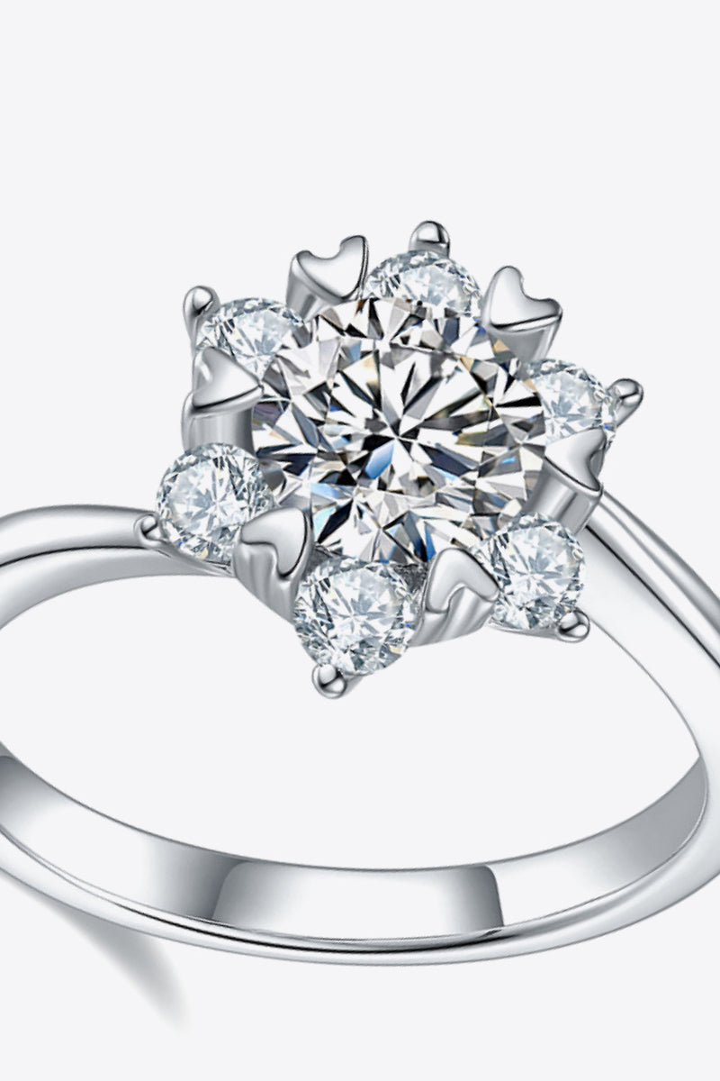 Radiant Brilliance: 1 Carat Moissanite Zircon Ring at Burkesgarb