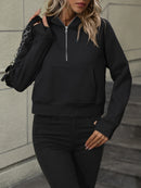 Stay Cozy and Chic with the Zip-Up Raglan Sleeve Hoodie with Pocket at Burkesgarb