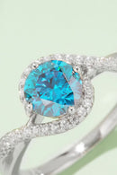 "Burkesgarb Radiant Beauty: 1 Carat Moissanite Contrast Ring in Sterling Silver"