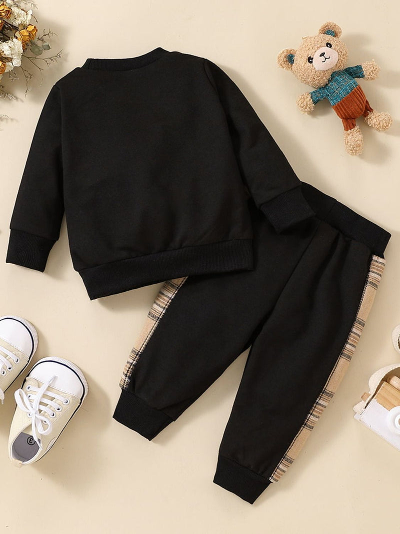 Bundle of Cuteness: Baby Bear Graphic Sweatshirt and Joggers Set at Burkesgarb