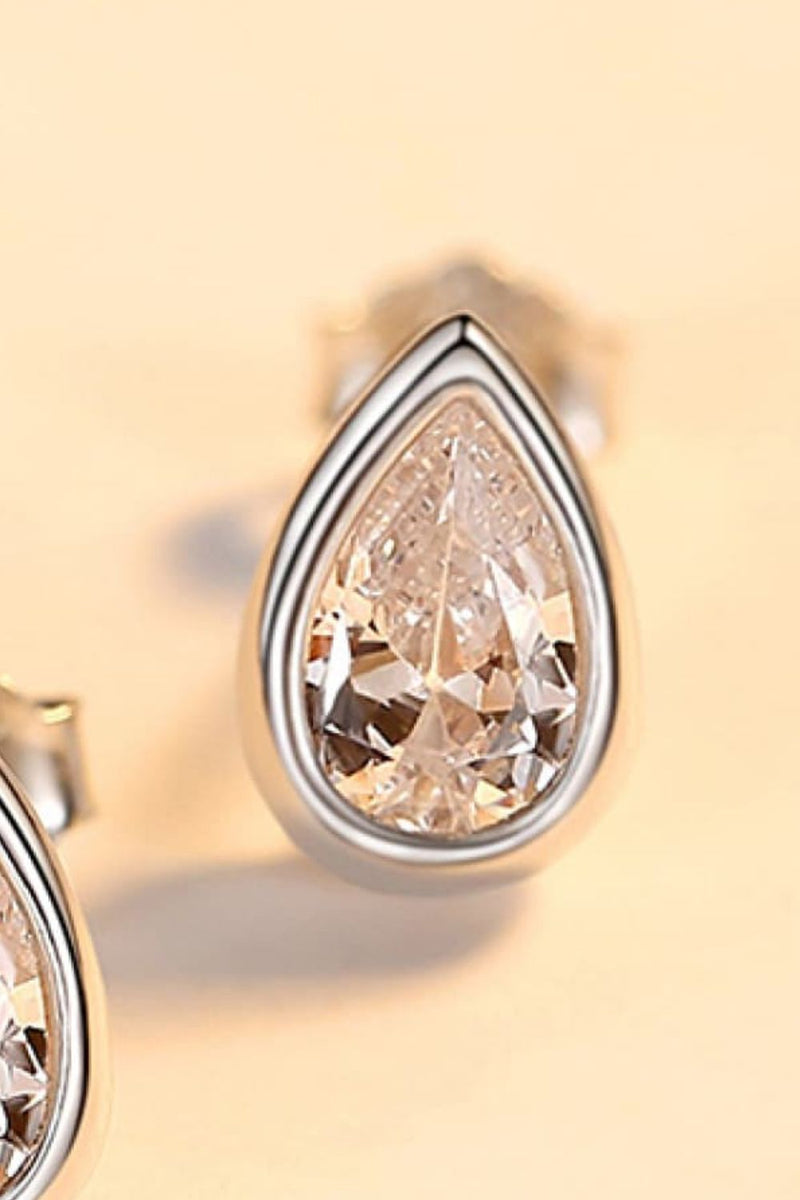 Elevate Your Style with Zircon Teardrop 925 Sterling Silver Stud Earrings by Burkesgarb