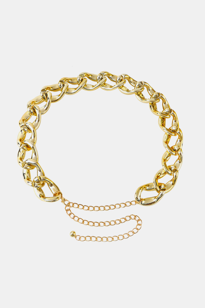 Bold and Chic: 1.2" Width Acrylic Curb Chain Belt at Burkesgarb