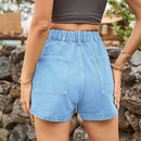 Effortless Style and Comfort: High-Waist Denim Shorts with Pockets at Burkesgarb