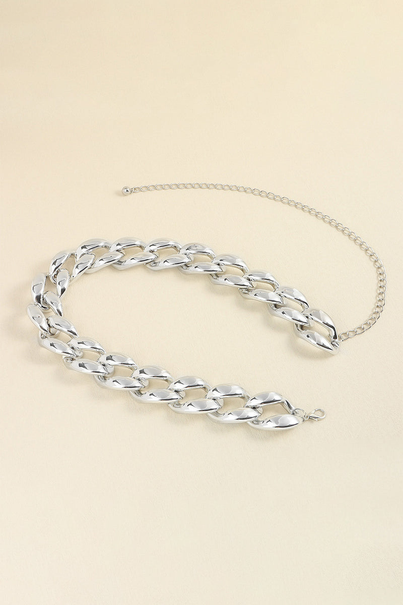 Bold and Chic: 1.2" Width Acrylic Curb Chain Belt at Burkesgarb