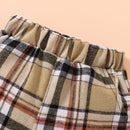 Roar into Style with our Kids Plaid Dinosaur Tee and Shorts Set