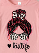 "Fun and Playful: Girls Graphic Short Sleeve Tee by Burkesgarb | Expressive and Stylish for Young Fashionistas"