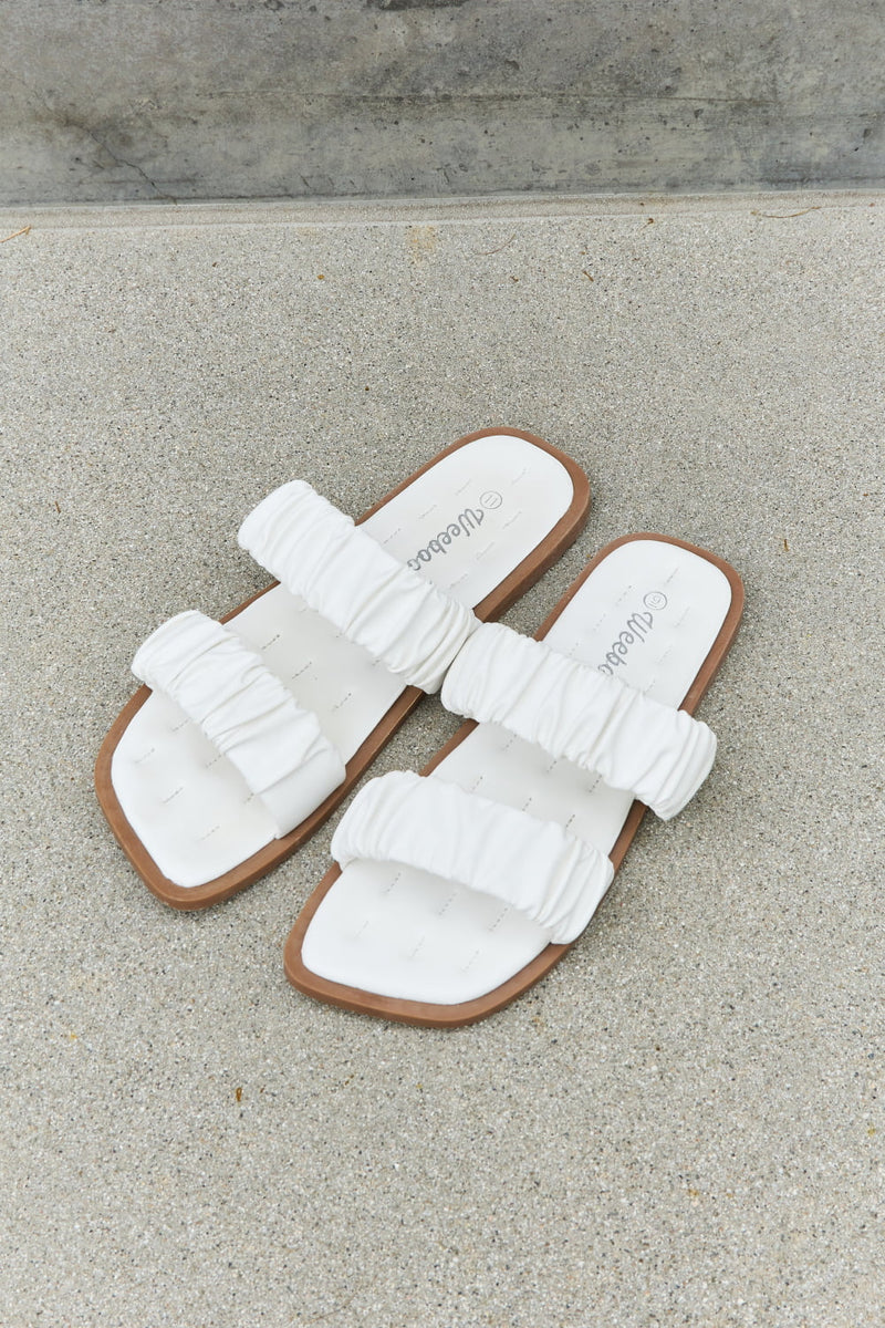 Step Out in Style with Burkesgarb Weeboo Double Strap Scrunch Sandal in White