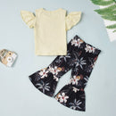 Celebrate the Season with the HELLO SUMMER Top and Floral Flare Pants Set at Burkesgarb