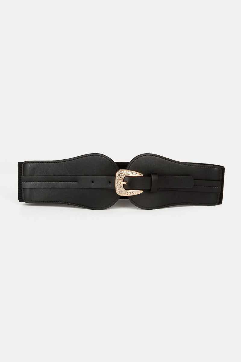 Complete Your Look with Burkesgarb Wide Elastic Belt with Alloy Buckle