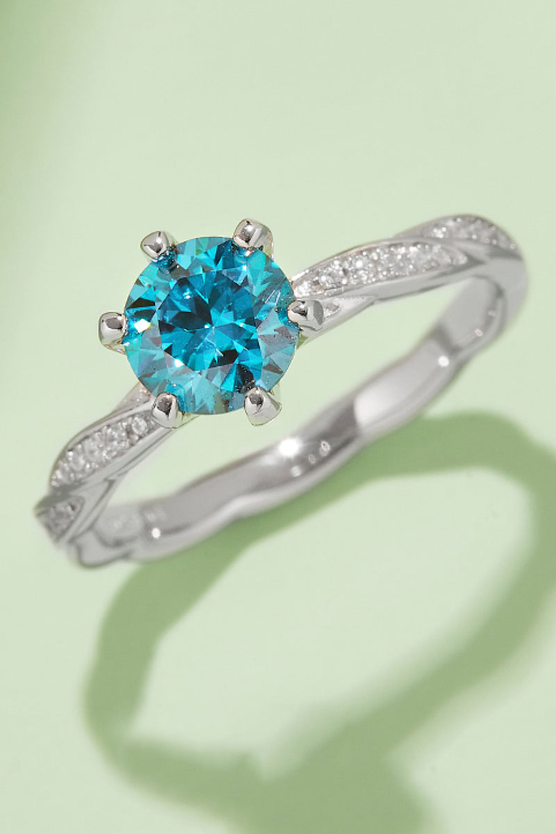 Exquisite Brilliance: 1 Carat Moissanite Contrast Ring at Burkesgarb