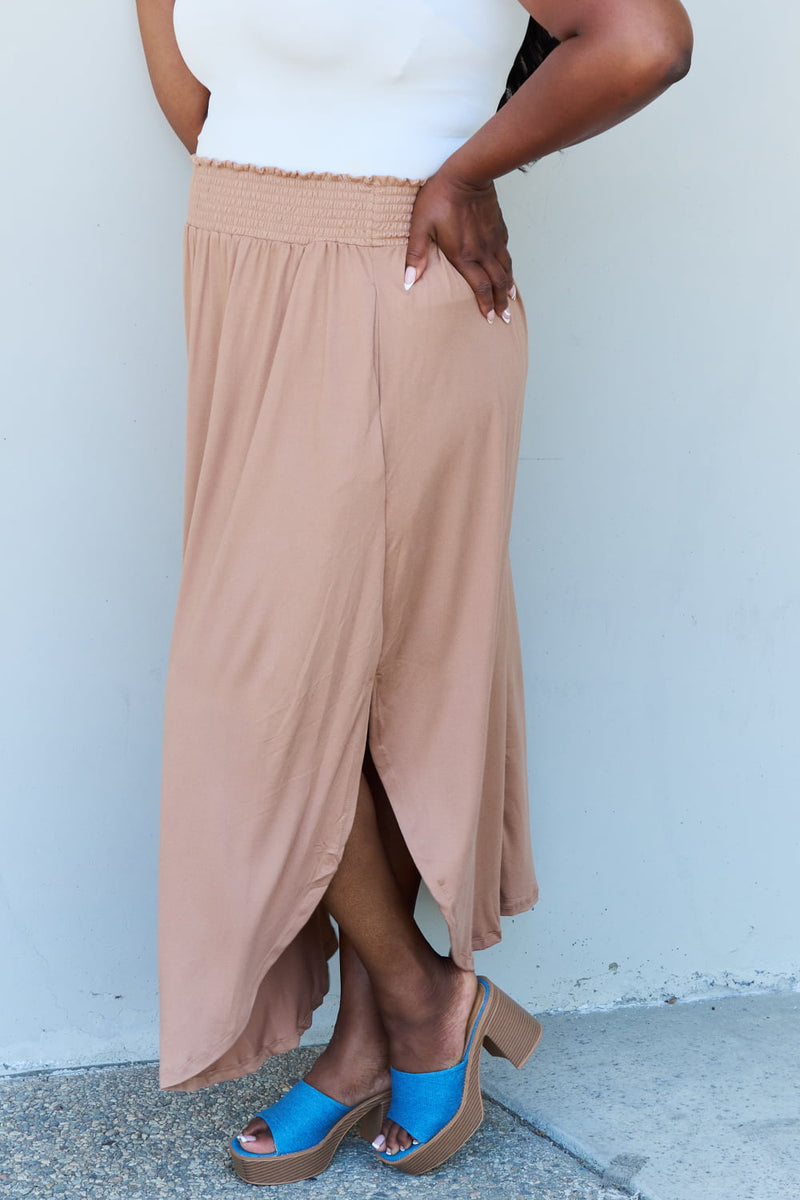 "Effortless Elegance: Tan Maxi Skirt by Burkesgarb | Stylish and Versatile Women's Bottom"