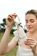 "Stay Stylish and Organized with the Beaded Bracelet Keychain with Wallet by Burkesgarb"