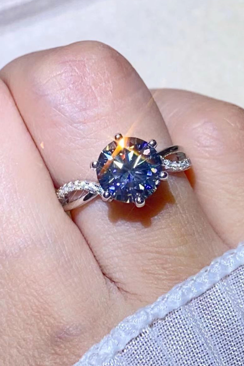 Elegant and Captivating: 2 Carat Moissanite Ring in Smokey Gray | Burkesgarb