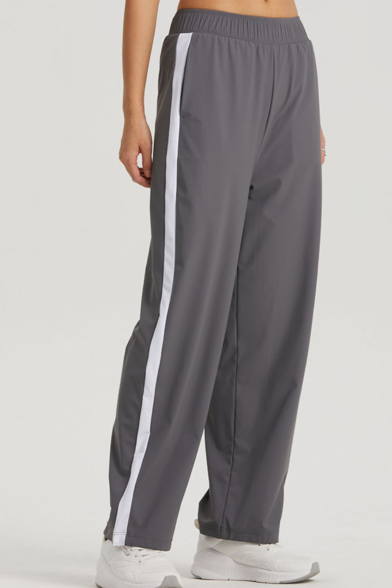 Stay Stylish and Active with Side Stripe Elastic Waist Sports Pants | Burkesgarb