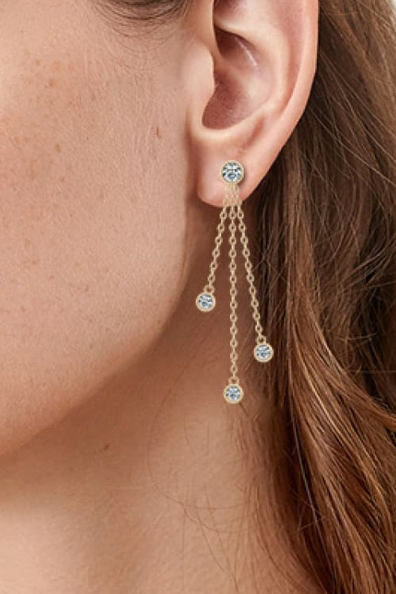 "Radiant Elegance: 1.2 Carat Moissanite Layered Chain Earrings"