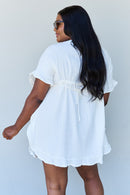 Embrace Effortless Elegance with our White Ruffle Hem Dress