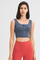 Stay Active and Stylish: Zipper Front Sport Tank Top at Burkesgarb