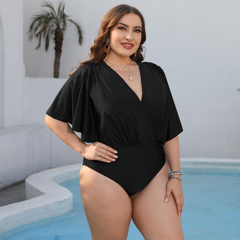 Flattering and Fashionable: Plus Size One-Piece Swimsuit at Burkesgarb