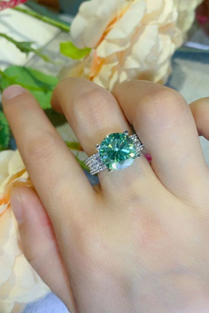 Timeless Glamour: 5 Carat Moissanite 4-Prong Wide Band Ring at Burkesgarb