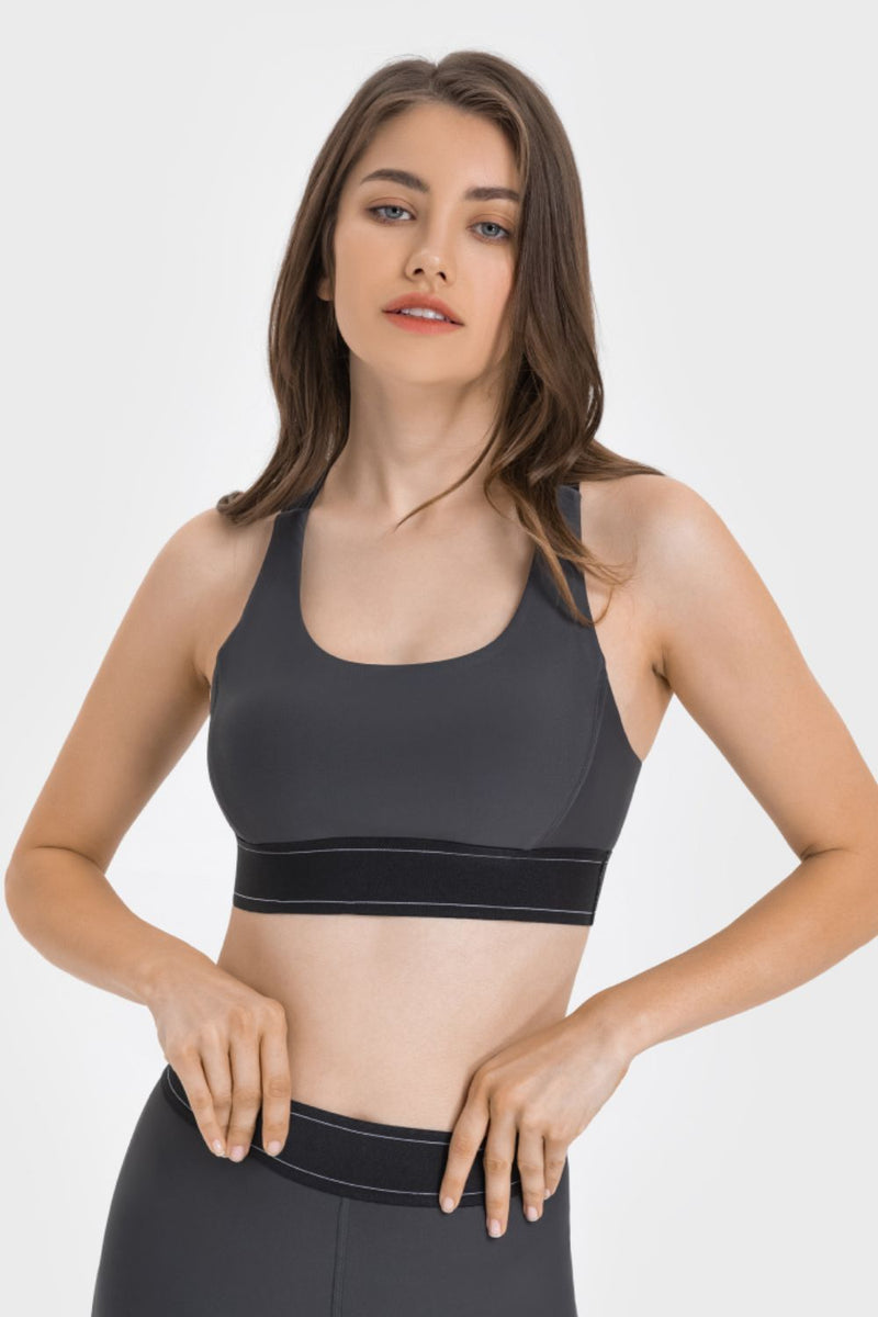 Stay Supported and Stylish with our Contrast Sports Bra | Burkesgarb