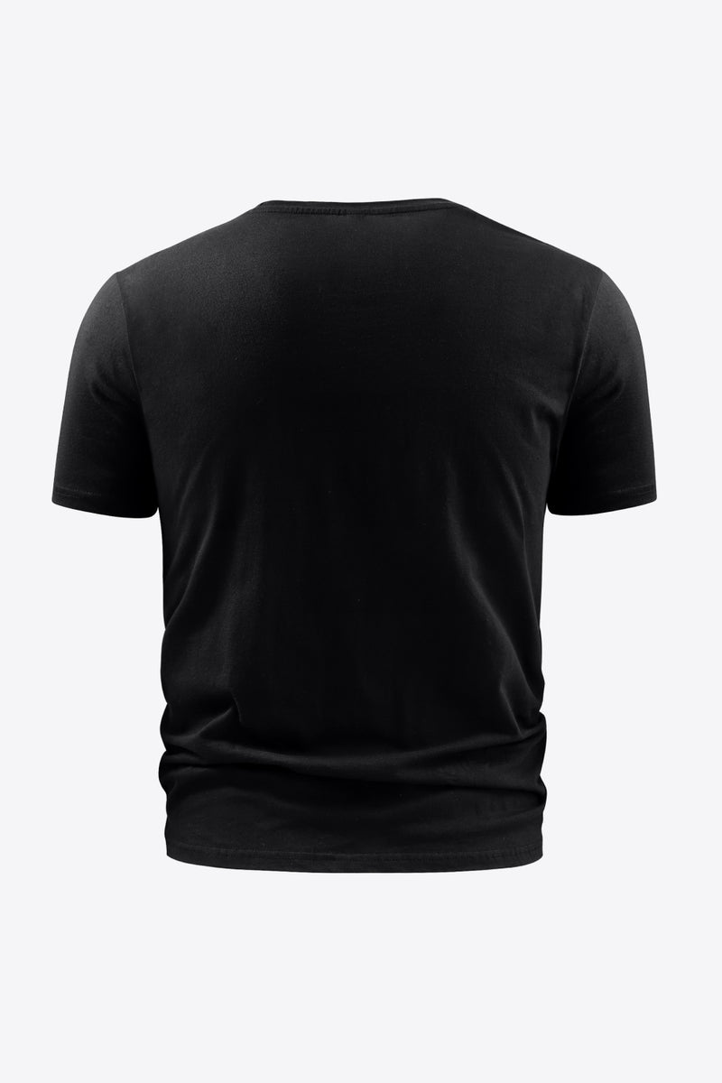 "Classic and Comfortable: Round Neck Short Sleeve Cotton T-Shirt by Burkesgarb | Essential Men's Casual Wear"