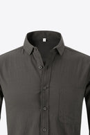 Classic Elegance and Timeless Style: Buttoned Long-Sleeve Collared Shirt