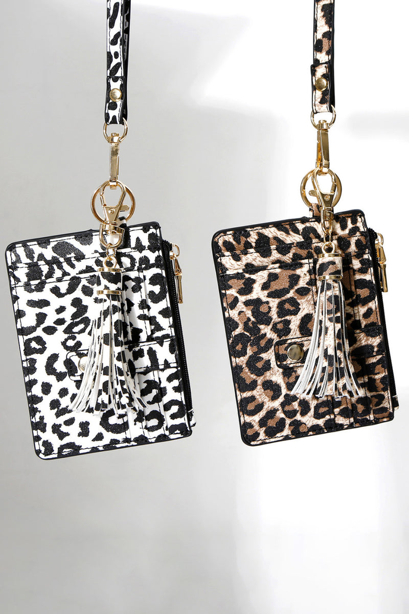 Stay Stylish and Organized with our Leopard Keychain with Wallet