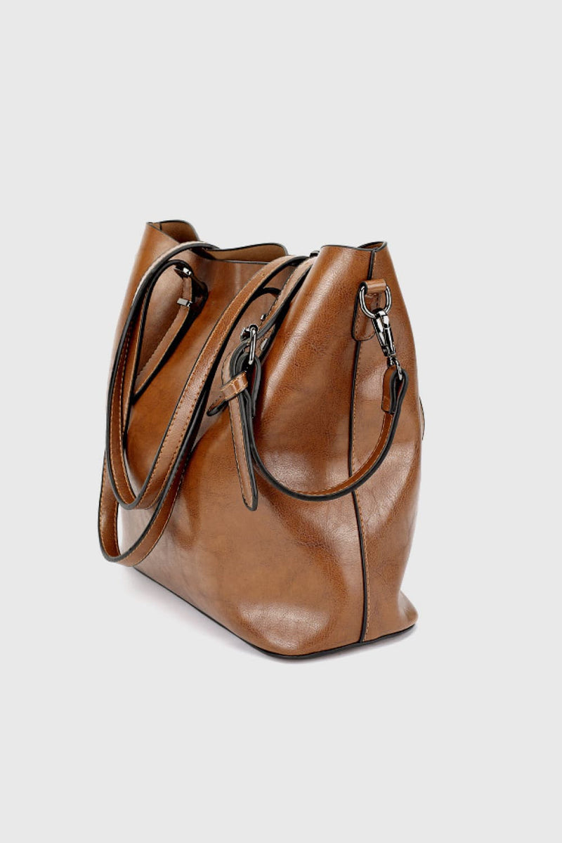 Chic PU Leather Tote Bag | Burkesgarb - Your Stylish Everyday Companion