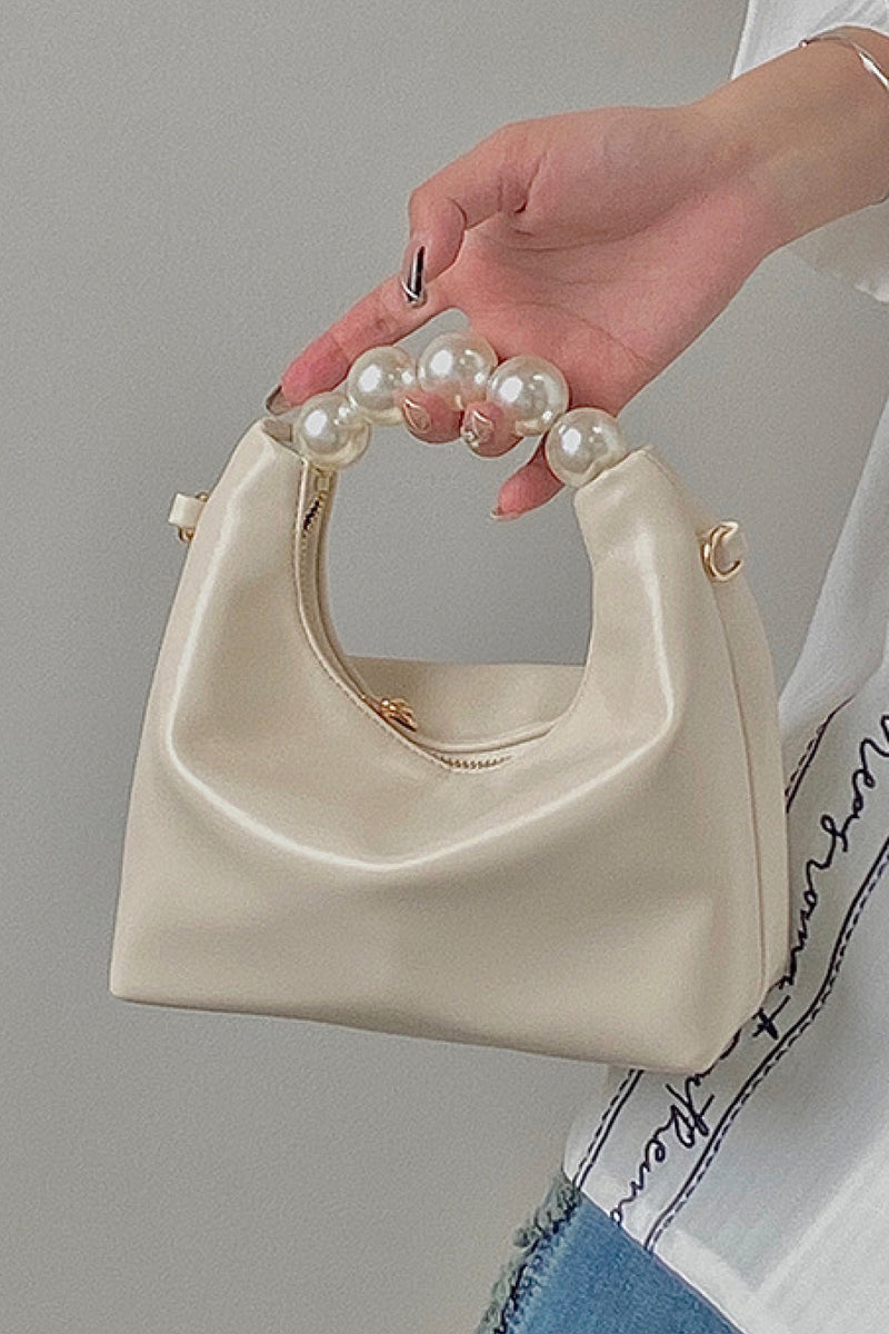 Luxurious Leather Pearl Handbag | Burkesgarb - Elegance in Every Detail