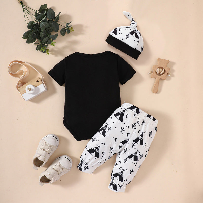 "Adorable and Coordinated: Baby Graphic Bodysuit and Joggers Set - Shop Now!"
