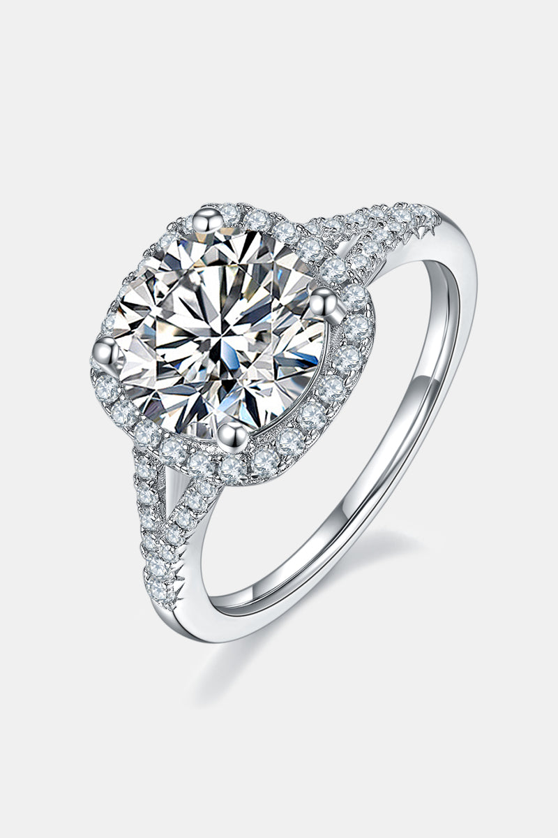 Elegance Redefined: 3 Carat Moissanite Halo Ring at Burkesgarb