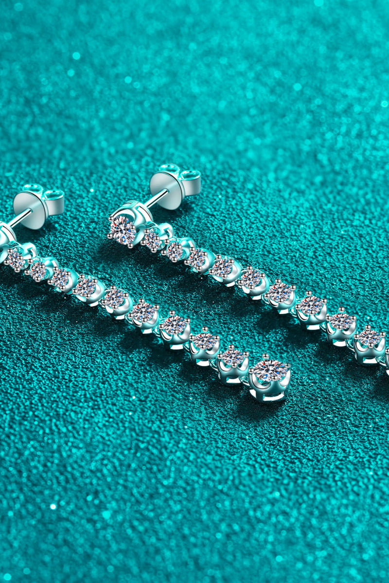 "Elegance Redefined: 1.18 Carat Moissanite Long Earrings"