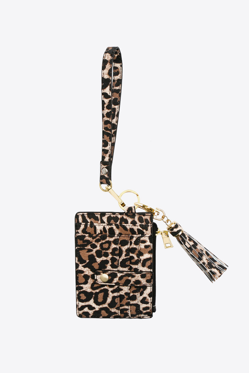 Stay Stylish and Organized with our Leopard Keychain with Wallet