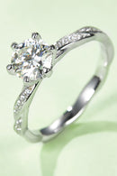Elegance Redefined: 1 Carat Moissanite 925 Sterling Silver Ring at Burkesgarb