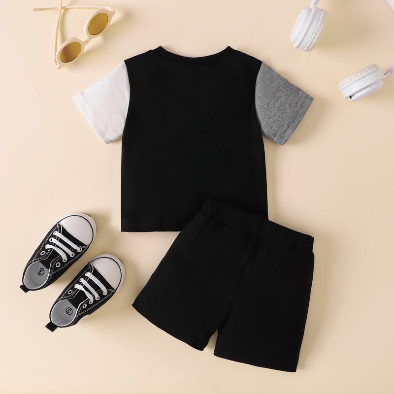 Stay Stylish and Comfortable with our NICE Color Block Tee and Shorts Set