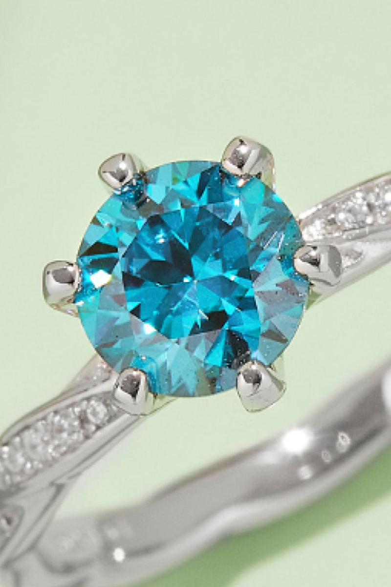 Exquisite Brilliance: 1 Carat Moissanite Contrast Ring at Burkesgarb