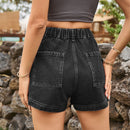 Effortless Style and Comfort: High-Waist Denim Shorts with Pockets at Burkesgarb