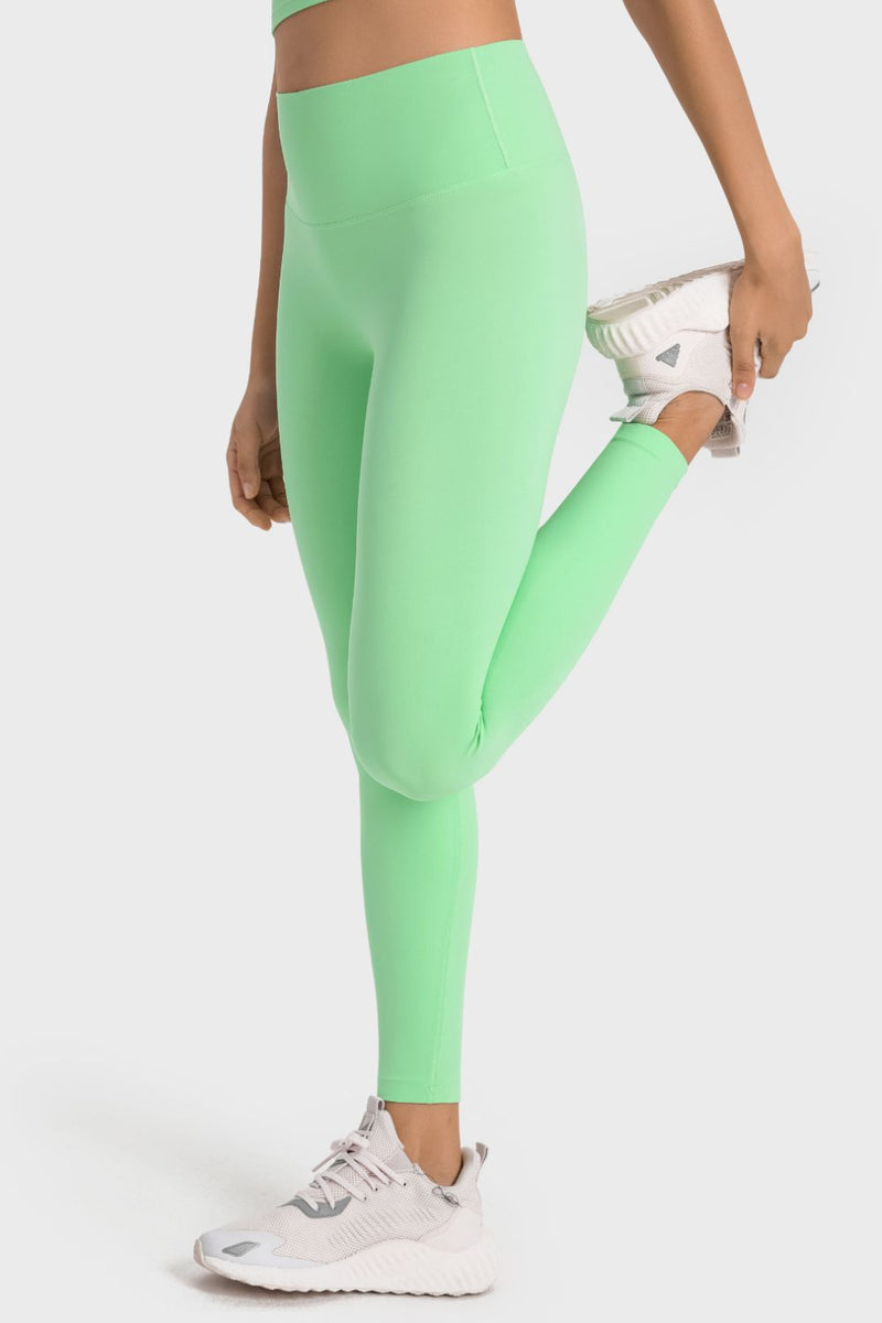 Experience Comfort and Style with High-Rise Wide Waistband Yoga Leggings at Burkesgarb