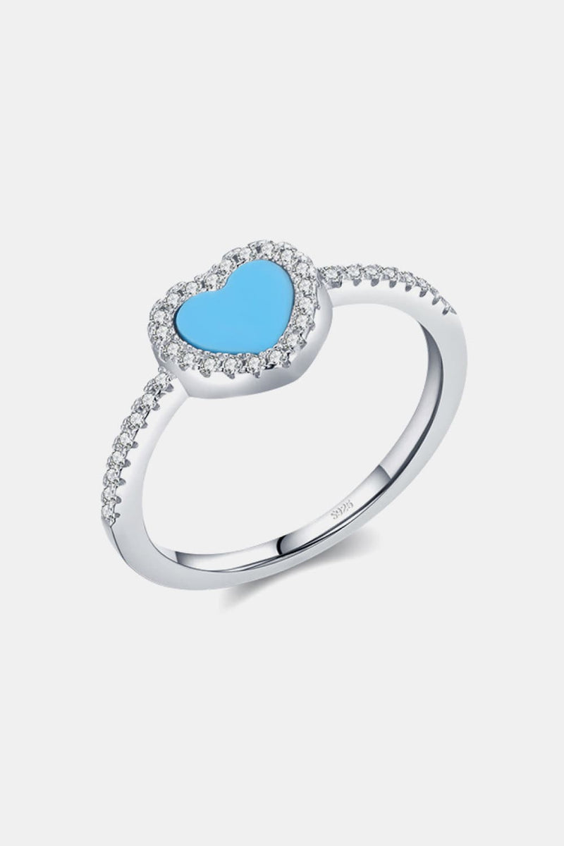 925 Sterling Silver Artificial Turquoise Ring | A Splash of Elegance