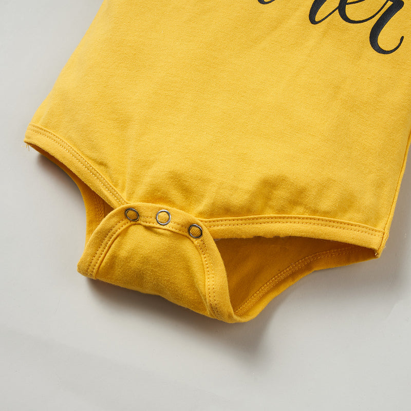 "Celebrate the Joy of Summer: HELLO SUMMER Bodysuit and Sunflower Pants Set by Burkesgarb"