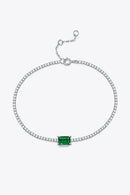 Elegant 1 Carat Lab-Grown Emerald Bracelet at Burkesgarb