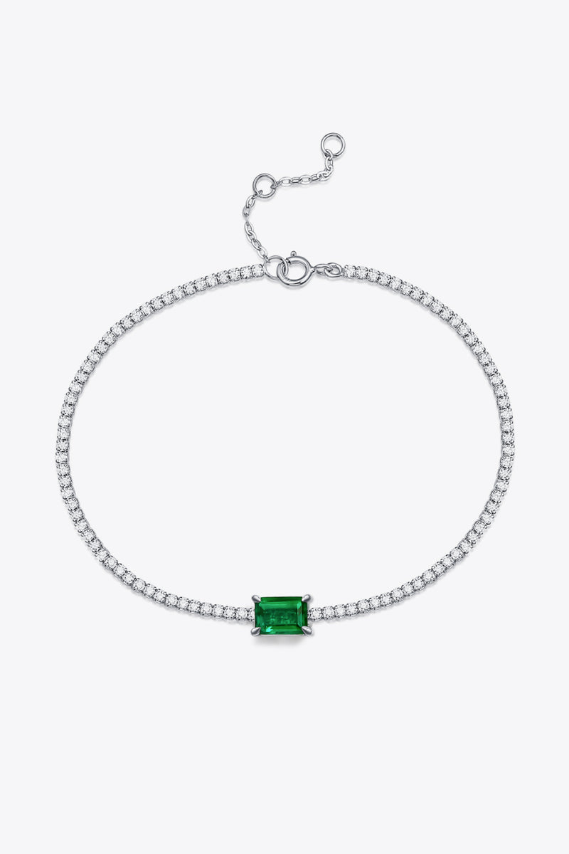 Elegant 1 Carat Lab-Grown Emerald Bracelet at Burkesgarb