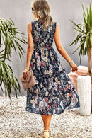 Stylish Sleeveless Floral Design Dress at Burkesgarb - Perfect for Any Occasion
