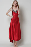 "Luxurious Comfort: Full Size Satin Night Dress at Burkesgarb