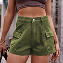 Effortless Style and Comfort: High-Waist Denim Shorts with Pockets at Burkesgarb
