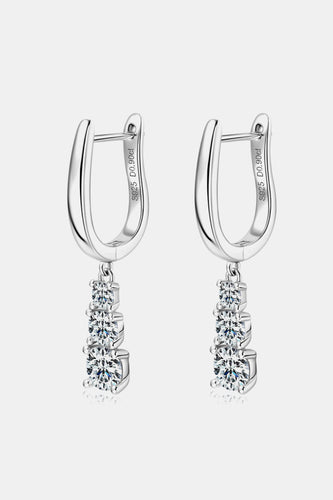 "Elegance and Radiance: 1.8 Carat Moissanite 925 Sterling Silver Drop Earrings"